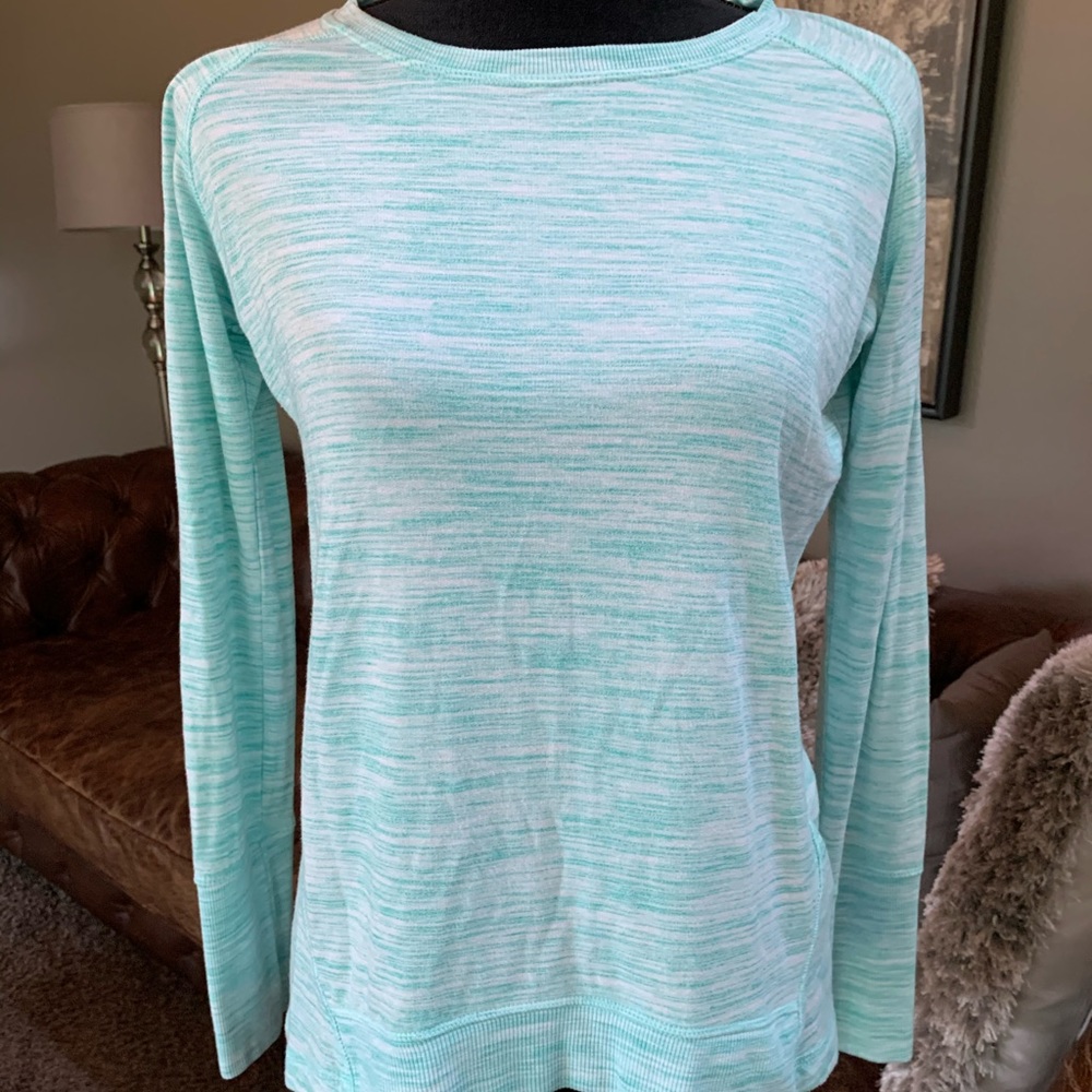 Champion thin pullover, blue/green and white